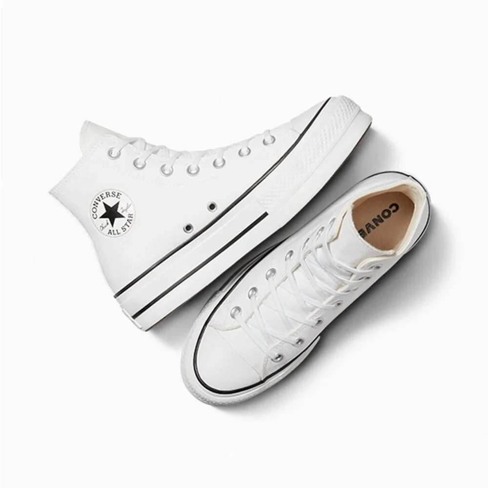 Converse Chuck Taylor All Star High Top Platform Leather Sneakers - Picture 13 of 15